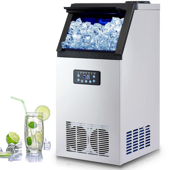 Professionele IJsblokjesmachine 73 kg/24u met RVS Behuizing en LCD Bediening van Merkloos