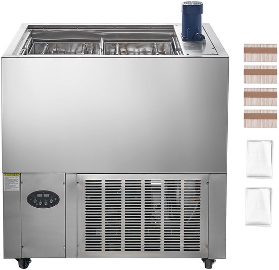 Professionele Ijsmachine, 4-Delige Vormpjesset – 120-Delige Ijslolly-Maakset, Gemaakt van Roestvrij Staal, Professionele Ijsmachine voor Ijslolly's van Merkloos