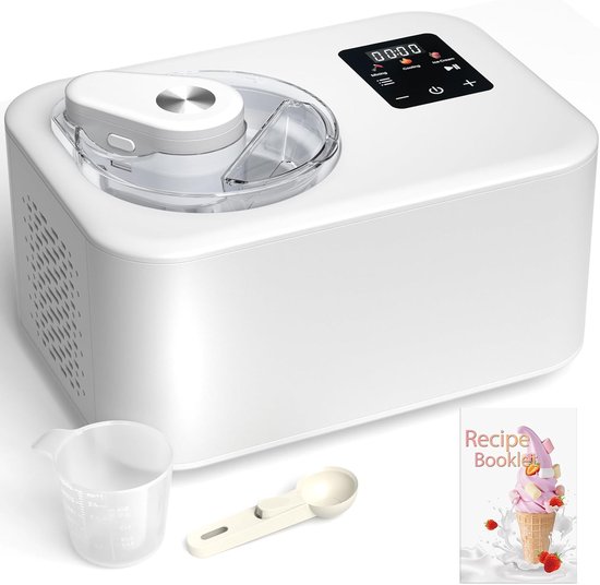 Professionele ijsmachine met compressor 1,2 l voor lekker zelfgemaakt ijs van Merkloos
