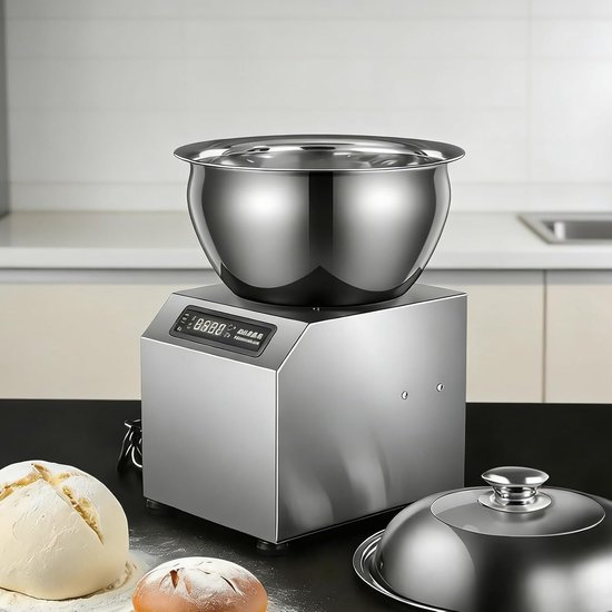 Professionele Kneedmachine - Elektrische Mixer - Bakken Thuis - Grote Capaciteit - 5kg 8kg - Zilver van Merkloos