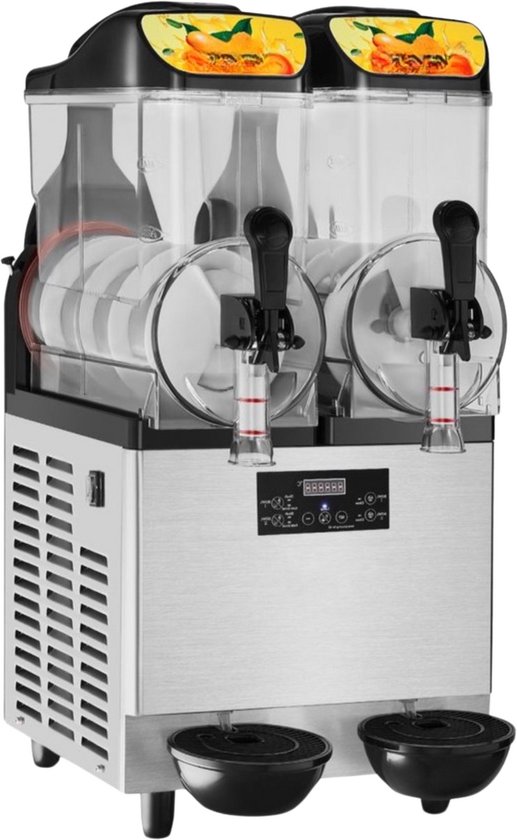 Professionele Slush puppy machine - 12L - Voor Ijskoude Drankjes - Frozen drink maker van Roestvrij Staal - Dubbele tank van Merkloos