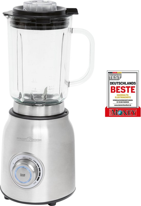 ProfiCook UM 1207 - RVS Blender - 1200Watt - 1,75 liter - Glazen Mengbeker van ProfiCook