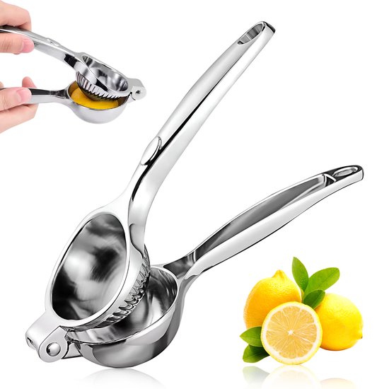 PROKING Robuuste Citroenpers - Limoenpers - Handmatige Pers - Lemon squeezer - Citrusknijper - Fruitpers - Sinaasappelpers - Zilver van Merkloos