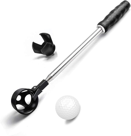 Prowithlin Roestvrijstalen telescopische golfbalretriever voor water met golfbalgrijper voor putter, accessoires, geschenken voor golfers (6FT/9FT)