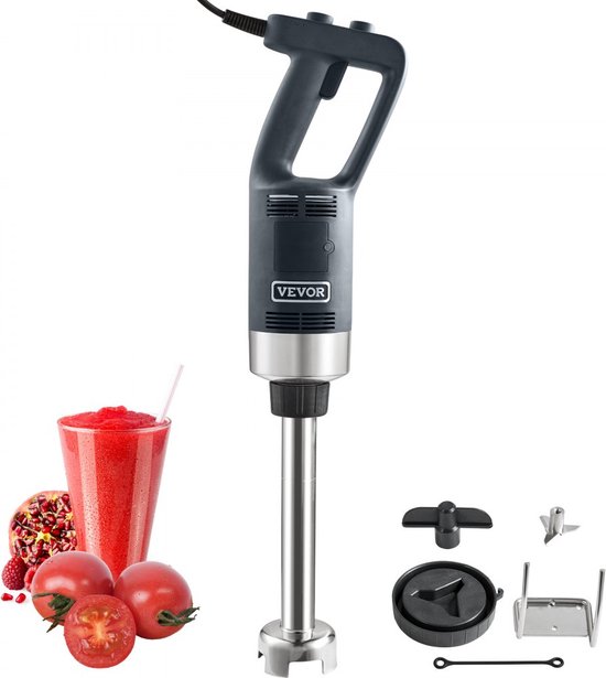 pureemixer elektrische staafmixer 500 W, krachtige blender instelbaar 4000-18000 tpm, roestvrijstalen multifunctionele staafmixer 660 mm afneembare roerstaaf, inclusief wandhaak en vervangende meskop van Pure