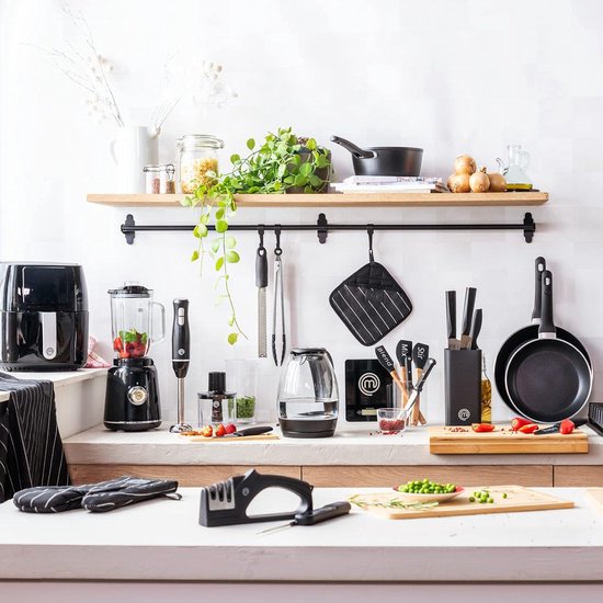 Pureerstaaf - Toverstaf Keukenapparaat met Spatbescherming, Elektrische Mixstaaf - 2 Snelheden 200W