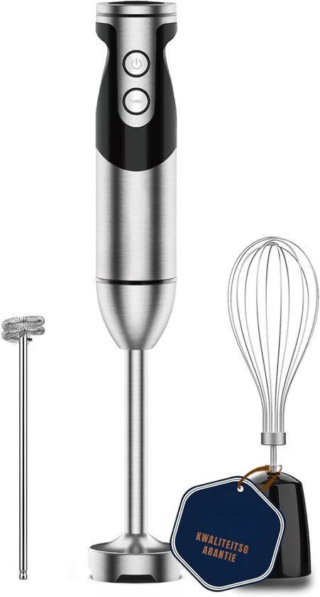 QORA® Milkshake Machine - Milkshake Maker - Smoothie Maker - Zwart/Zilver - 7cm x 7cm x 30cm