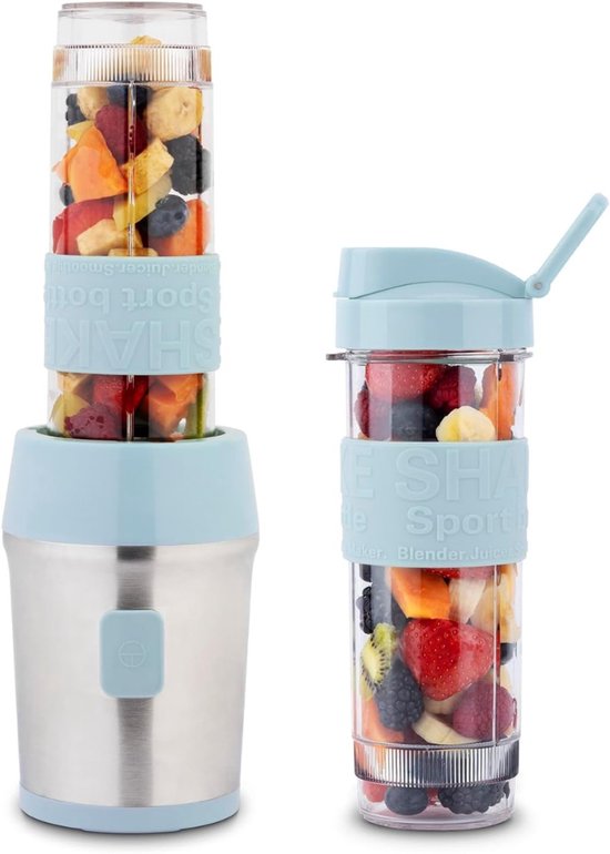 QORA® Mini blender - Blender - Blauw - ‎12cm x 15cm x 35cm