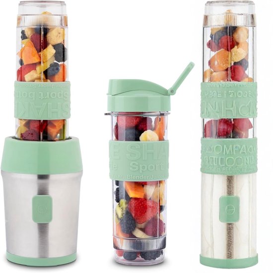QORA® Mini blender - Blender - Lightgreen - ‎12cm x 15cm x 35cm