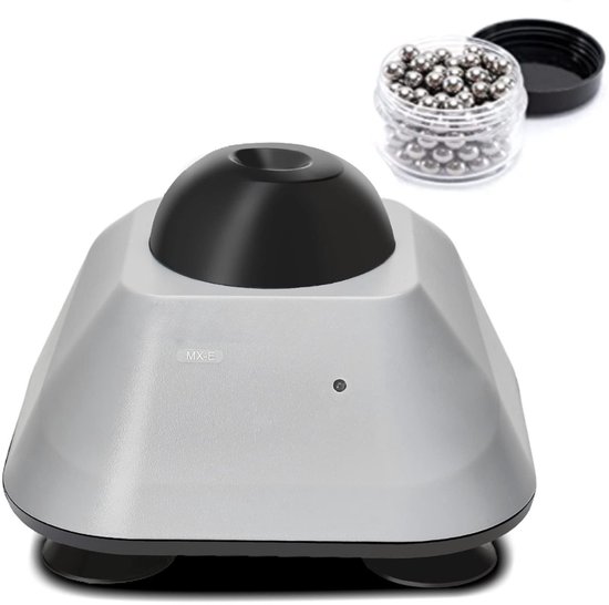 QORA® Mini Vortex Mixer - Laboratorium Mixer – Paint Shaker - Nagellak Schudder - Vortex Shaker - Incl, 120 Reageerbuisje – Paint Mixer - Grijs- 26cm X 19cm X 15cm