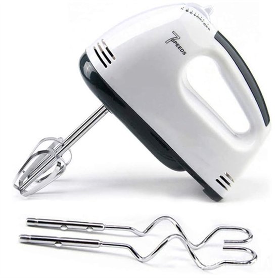 QTTVBTNA -Elektrische Handmixer – Handklopper met 4 Kloppers – Automatische Eierklopper en Roomklopper – Compacte Mixer voor Bakken, Slagroom, Deeg en Desserts – Europees Standaardmodel van QTTVBTNA