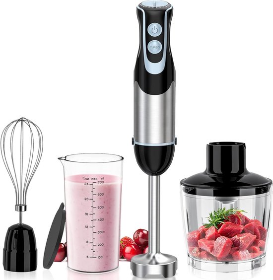 Quvo® Mixer staafmixer - Mixer - Mixer handmixer - Zilver - ‎7cm x 7cm x 40cm van Quvo®