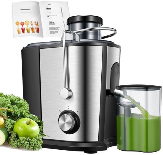 Quvo®Sapcentrifuges groenten en fruit - Sapcentrifuges - Slowjuicer - Zilver - ‎20cm x 5cm x 15cm van Quvo®