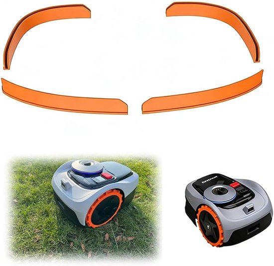 Randbescherming, compatibel met Segway Navimow I105E en I108E, voor Navimow I105E, accessoires, bescherming bumper, tuning robotmaaier, eenvoudig te plaatsen, geen lijmen nodig (oranje)