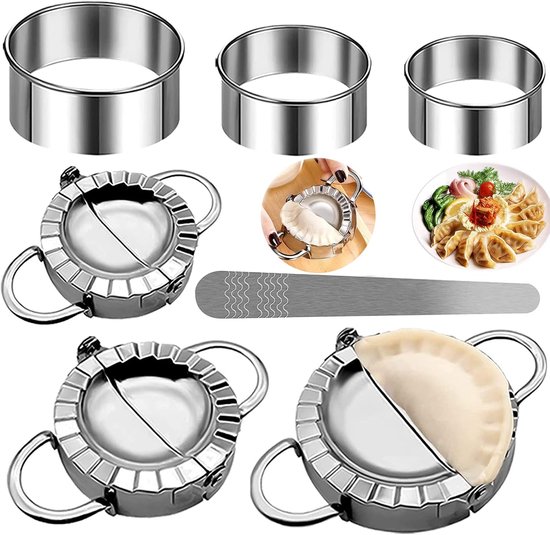 Ravioli-vorm van roestvrij staal, 7-delig, raviolimaker en snijset, dumpling maker, dumpling maker, dumpling machine, keukenaccessoires