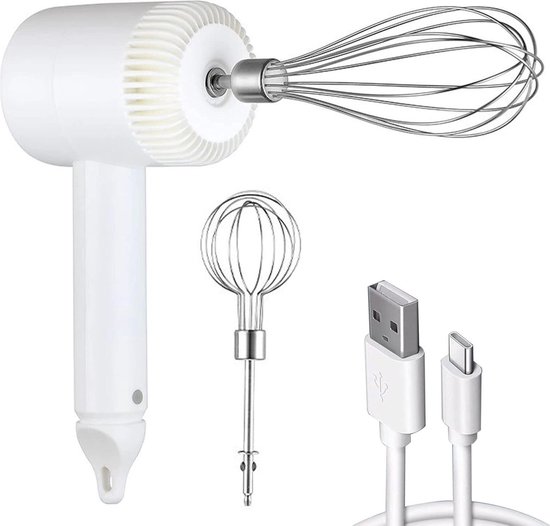 Rechargeable Hand Mixer-3 Speeds-USB Rechargeable-Portable Electric Hand Mixer-Baking/Cream/Milk Frother van Elegear