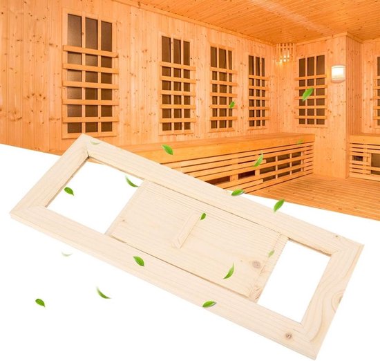 Rechthoekige Houten Ventilatie Rooster voor Sauna met Luchtopeningen - Ideaal voor Stoomsauna en Luchtcirculatie Accessoire