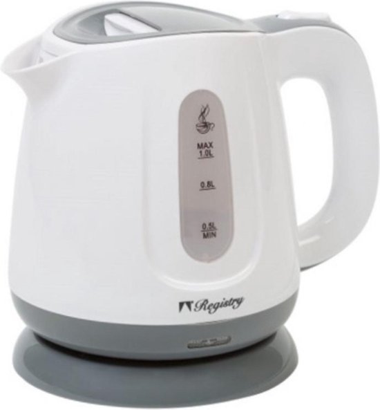 Registry Waterkoker - 1 liter - 1100W - Elektrisch - Wit - Kunststof van Registry