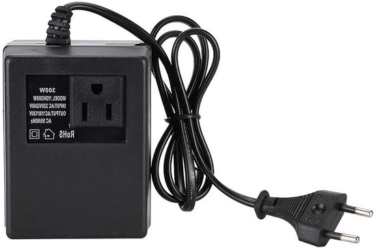 Reisadapter en spanningsomvormer 300 W voor AC 220 V naar 110 V, ideaal voor wereldwijde reizen en elektronische apparaten van Merkloos