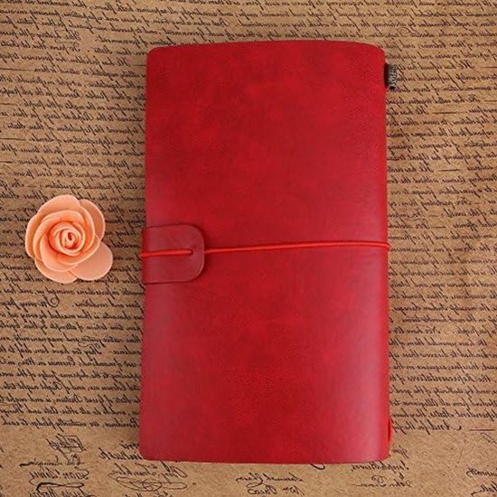 Reisnotitieboek met Persoonlijke Inschrijving, PU Leer, Navulbaar, Verkrijgbaar in 5 Kleuren voor Mannen en Vrouwen, Perfect voor Reizen en Notities van Merkloos