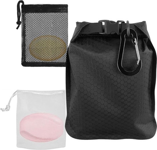 Reiszeepzak met Levenslange Garantie en 2 Lekvrije Compartimenten voor Sneldrogende Zeep, Perfect voor Kamperen, Outdoor Activiteiten en Reizen