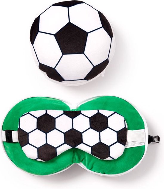 Relaxeazzz - Football Rond Reiskussen & Slaapmasker - voetbal - kinderreiskussen van Relax