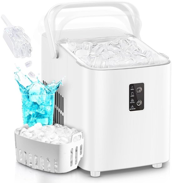 REN® Ijsblokjesmachine - ijsmachine -ijsblokjesmakers - kleine draagbare ijsmaker - snelle ijsproductie in 15 minuten - Lichtblauw - 12cm x 9cm x 17cm; 8kg van Merkloos