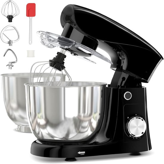 REN® Mixer met mengkom - Mixer - Mixer met mengkom keukenmachine - Zwart - ‎14cm x 30cm x 36 cm; 3.18 kg van Merkloos