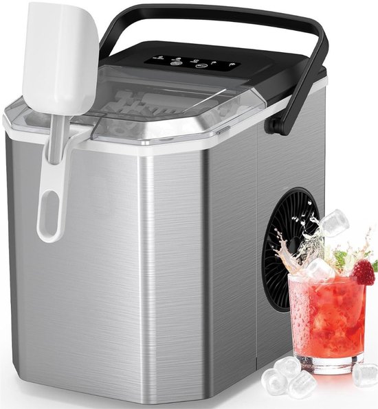 REN®Ijsblokjesmachine - ijsmachine -ijsblokjesmakers - 8 ijsblokjes per 15 minuten - 9cm x 22cm x 13cm; 6.72 kg van Merkloos
