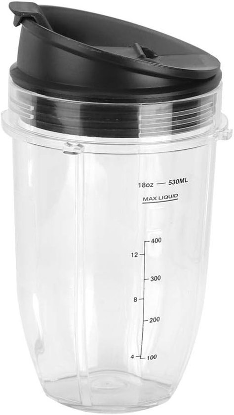 Reservebeker met deksel - Extra kan set - Mixer onderdelen - Herbruikbaar ontwerp - 530 ml - Transparant