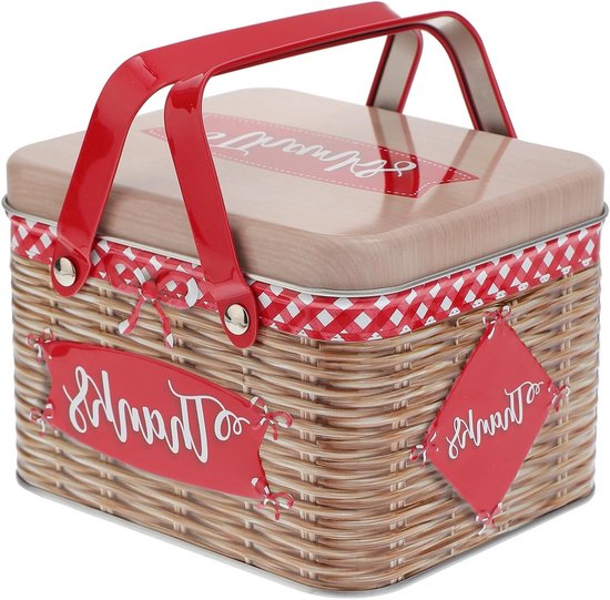Retro kerst koekjeshouder met handvat voor het opbergen van thee, snoep en chocolade - ideaal voor droge opslag in stijl van Merkloos