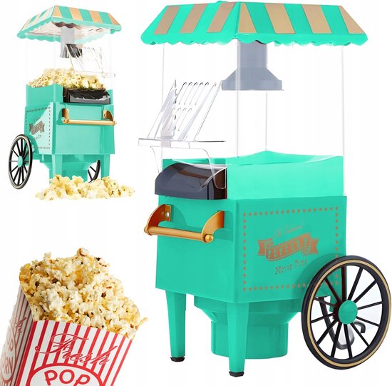 Retro Popcorn Machine 1200W - Renew Force - Gezonde Popcorn zonder Vet