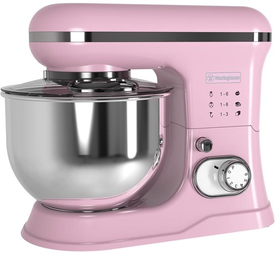 Retro Stand Mixer - 1200W met 5L Mengkom - Roze