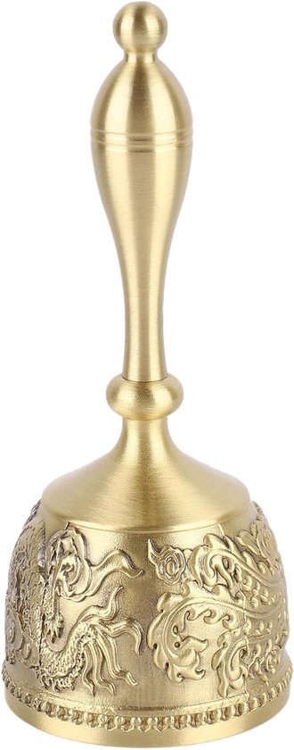 Retro Stijl Eetbel met Gegraveerd Patroon en Gebogen Handvat van 4.7 Inch - Draagbare Bel voor Gezinnen en Feesten van Merkloos