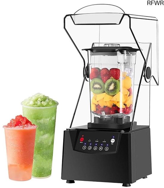 RFWR® 2L Roer en Mix Machine voor Smoothies en Slushy's - Geluidsdicht, Slim Paneel en Eenvoudige Reiniging van RFWR