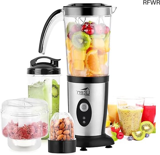 RFWR® 5-in-1 Multifuntionele Smoothiemaker met Roestvrijstalen Mes en Reislades van RFWR