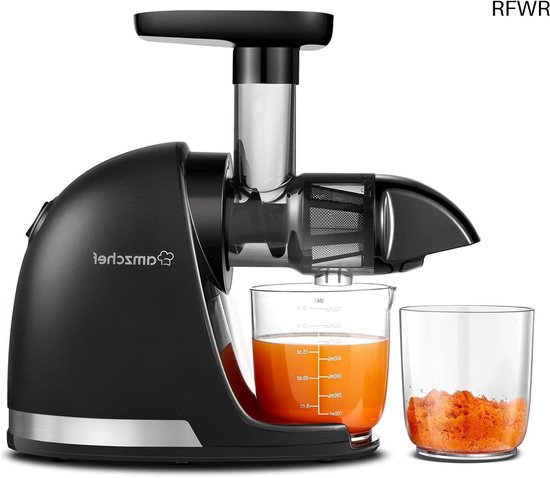 RFWR® Cold Press Slow Juicer Machine - Masticating Elektrische Vruchtenpers voor Groente en Fruit - Delicate Chew en Hoge Sapextractie - Zwart van RFWR