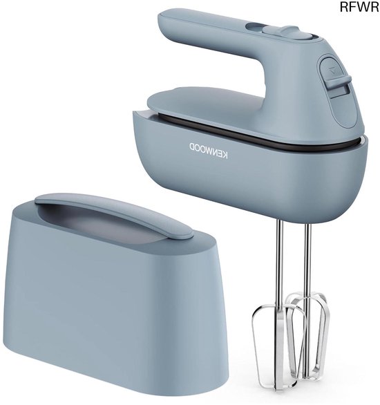 RFWR® Draagbare Elektrische Handmixer met Geïntegreerde Tas en Accessoires, 350 W, 5 Snelheden, Storm Blue van RFWR