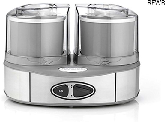 RFWR® Dubbele IJs Machine voor 2 Smaken, 2 x 1 Liter Capaciteit, Zilverkleurig van RFWR