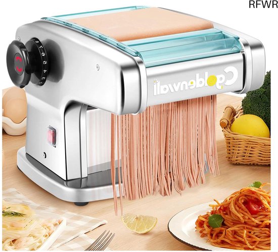 RFWR® Elektrische pastamachine voor verse pasta met 9 dikte-instellingen en 4 snijdiktes van RFWR