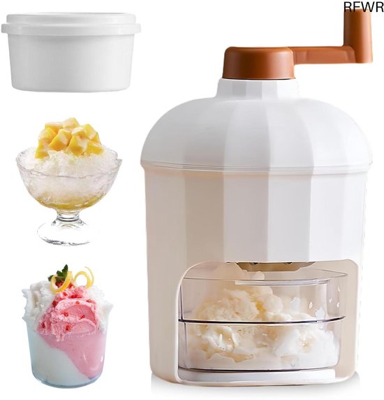 RFWR® Handmatige IJscrusher voor Crushed Ice en IJsblokjes, Draagbare Roterende IJsvermaler voor Koele Dranken van Merkloos