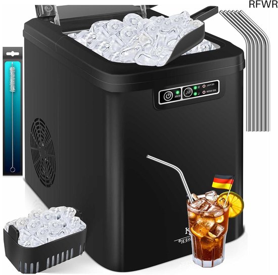 RFWR® IJsblokjesmachine voor Thuis | Snel IJsblokjes Maken | 12 kg per Dag | 2 IJsblokje Groottes | Energiebesparend van RFWR