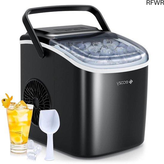 RFWR® Kleine Zelfreinigende IJsblokjesmachine met 2 Formaten en Snelle IJsproductie voor Thuis en Feestjes van RFWR