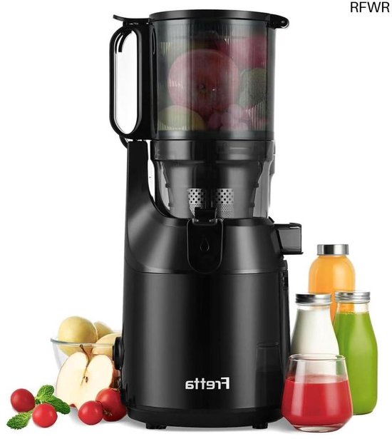 RFWR® Koude pers sapcentrifuge - Slowjuicer met grote vulopening en hoge sap opbrengst van RFWR