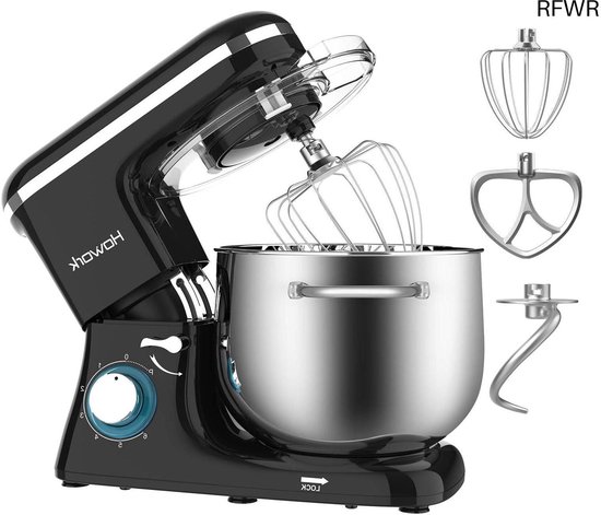 RFWR® Krachtige keukenprocessor 1500 W met 8L kom en 6 versnellingsstanden voor deeg van RFWR