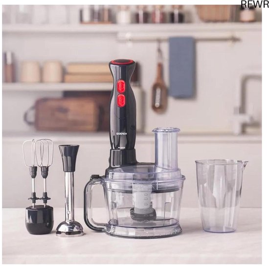 RFWR® Krachtige Keukenrobot voor Veelzijdige Toepassingen - 2000 W, Zwart en Zilver van RFWR