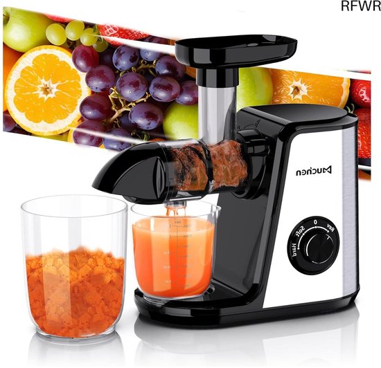 RFWR® Langzame Juicer Testwinnaar voor Groenten en Fruit - 150W Stille Motor met Omgekeerde Functie van RFWR