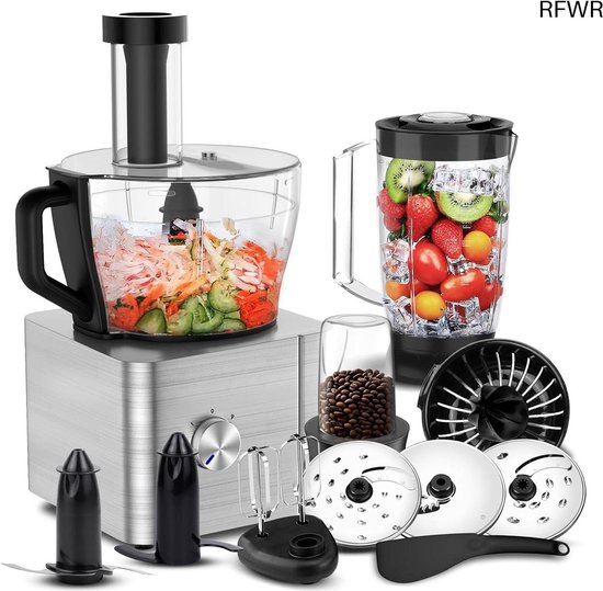 RFWR® Multifunctionele Keukenmachine 1100W met 3,2L Mengkom en 1,5L Blender - Ideaal voor Koken en Bakken van Merkloos