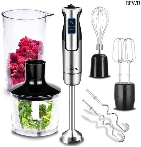 RFWR® Multifunctionele Staafmixer Set 1200 W | Turbo Functie en Snelheidsregeling | Elektrische Handblender met Accessoireset van RFWR