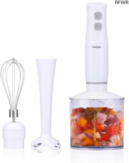 RFWR® Multifunctionele Staafmixer Set met Hakmolen en Garde - 400W - Wit van RFWR